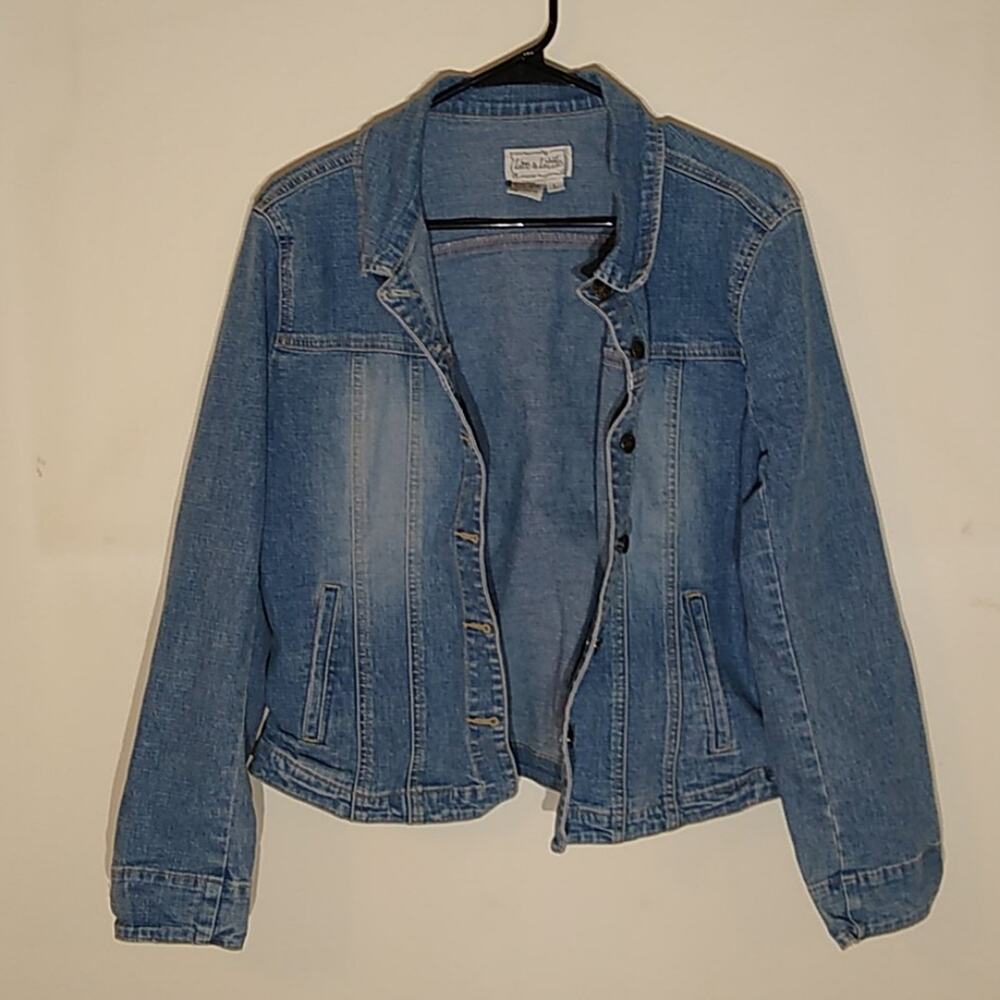 Live a little denim jacket girls size large
